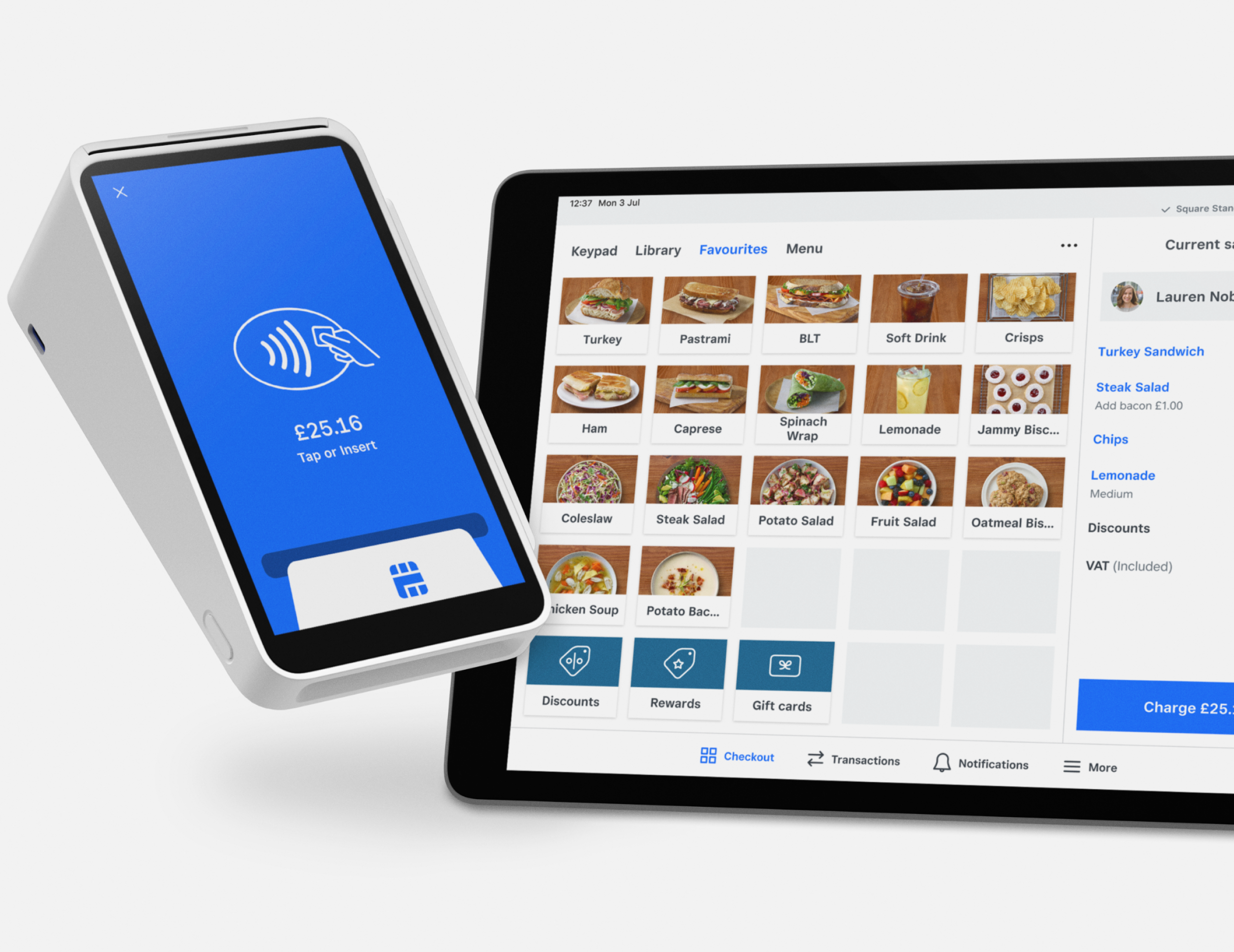 Restaurant POS banner and interface preview